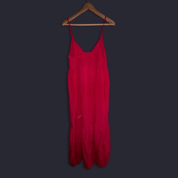 Pink V-Neck Maxi Dress - Picture 2 of 2
